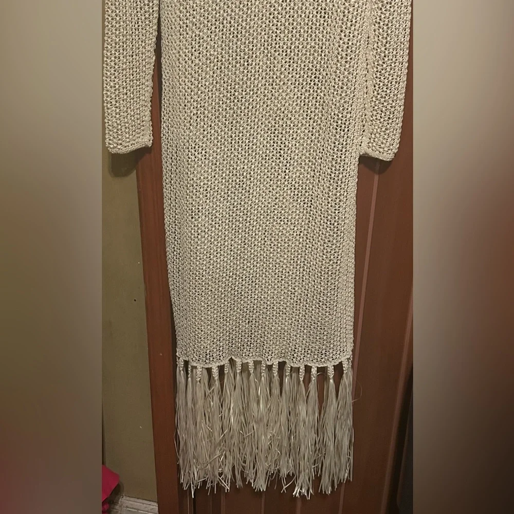 H&M Crochet look Dress beige NWT SOLD OUT SIZE XL - Picture 11 of 11